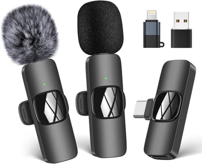 TOVBMUP Microfoon - Draadloze microfoon - Draadloze dasspeldmicrofoon - USB-C-interface - Ruisonderdrukking - Plug and Play - Geschikt voor video-opnames, vlogs, TikTok en YouTube
