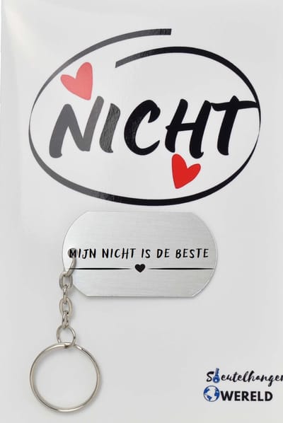 Mijn nicht is de beste sleutelhanger inclusief kaart - nicht cadeau - nicht - Leuk kado voor je nicht om te geven - 2.9 x 5.4CM