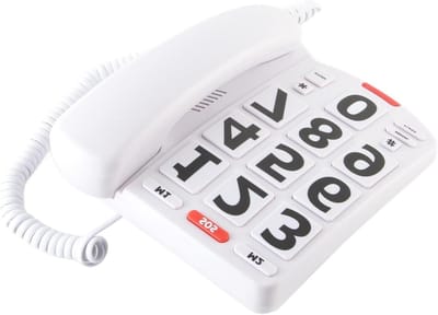 Vaste Telefoon - Senioren Telefoon - Makkelijk Bellen - Versterkt Volume - Grote Knoppen - Zwart