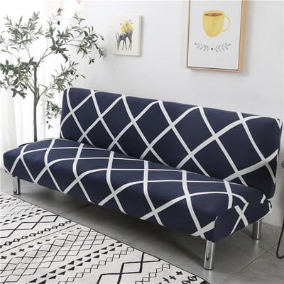 Slaapbankhoezen zonder armleuning Strakke wikkelbankhoes Stretch Flexibele hoezen Bankhanddoek voor thuiswoonkamer S 120-150cm