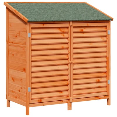 vidaXL - Tuin - Shed - met - dak - Bruin - 106 - x - 56 - x - 113,5 - cm - Massief - Vurenhout