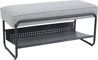 Schoenenbank Lillehammer 90x37x42 cm zwart en grijs [en.casa]