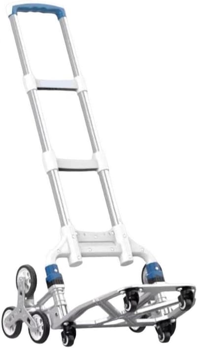Steekwagen met Wielen - Dolly Kar - Zware Lasten Verplaatsen - Aluminiumlegering Tri-Wielen - 65kg Belasting - Zilver