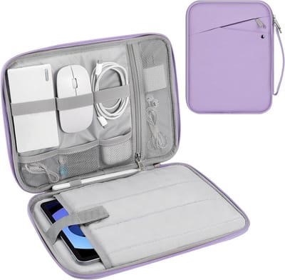 Tablet Sleeve voor 9-11 Inch Tablets met Handvat, Gevoerde Beschermende Reiszak voor iPad Air, iPad Pro en Galaxy Tab in Paars