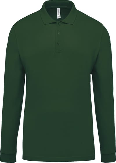 Kariban Piqué-herenpolo lange mouwen K256 - Forest Green - S