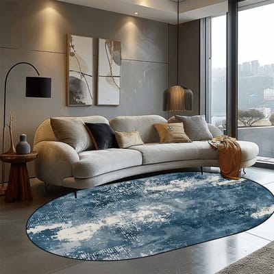 Abstract Ovaal Tapijt in Scandinavische Stijl voor Woonkamer Licht Luxe Huisdecoratie Sofa Zij Vloermat Zacht Wasbaar Kleed voor Slaapkamer 80*120cm