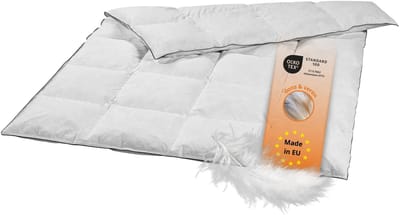 sleepling donzen dekbed - zomerdekbed 135x200 cm - dekbed met 20% dons / 80% veren - als licht dekbed, verendekbed of zomerdeken - Downpass gecertificeerd - Made in EU - 135 x 200 cm - wit