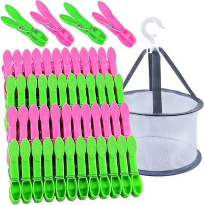 48 Stuks Kleurige Kledingknijpers - Winddichte Plastic Klemmen voor Waslijnen en Sokken, Ideaal voor Buitengebruik en Binnengebruik