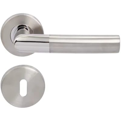 Sencys Deurkruk Op Rozet New Jersey - Rvs - Metaal Geborsteld - Sleutelgat - 140 Mm