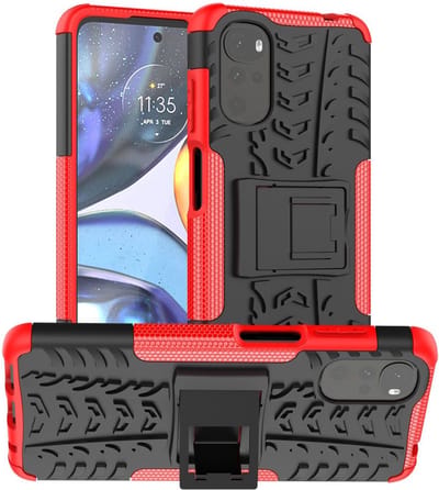 Coverup Hoesje - Geschikt voor Motorola Moto G22 Hoesje - Coverup Rugged Kickstand Back Cover - Rood