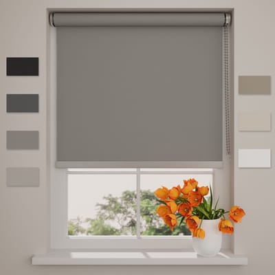 DTCH® Rolgordijn Verduisterend - Easy Royal - Grijs - 40 x 190 cm - Rolgordijn zonder boren - Maten van 40 t/m 240 cm breed