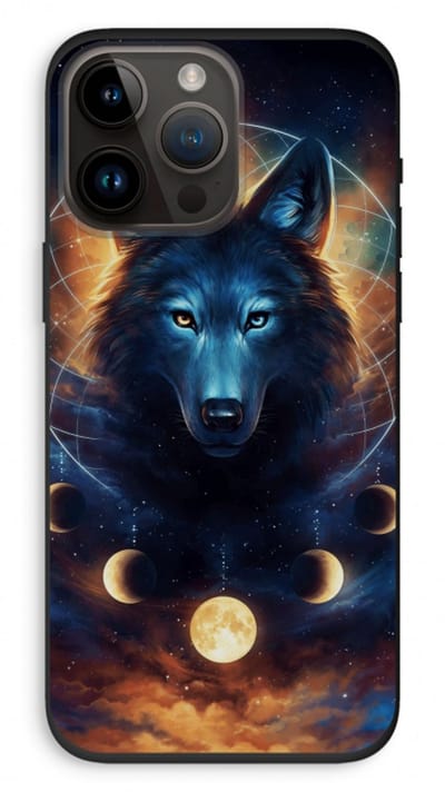 Case Company® - Hoesje geschikt voor iPhone 14 Pro Max hoesje - Wolf Dreamcatcher - Biologisch Afbreekbaar Telefoonhoesje - Bescherming alle Kanten en Schermrand