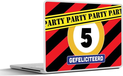 Laptop sticker - 17.3 inch - Versiering - Jarig - Design - 40x30cm - Laptopstickers - Laptop skin - Cover