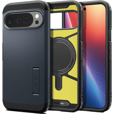 Spigen Tough Armor Hoesje Geschikt voor Google Pixel 10 Pro XL | Compatibel met MagSafe / Qi2 | Back Cover Militaire Standaard | Kickstand | Metal Slate