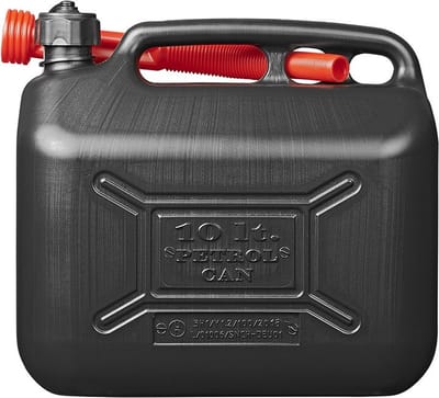 ProPlus Jerrycan - zwart - 10 liter - Voor benzine/diesel - voor onderweg - kunststof