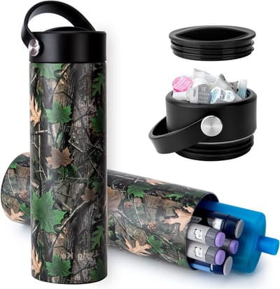 Draagbare Insuline Koelbox met Koelelementen, Medische Koeltas voor Insulinepennen, Camouflage Ontwerp, Ideaal voor Reizen en Zorg