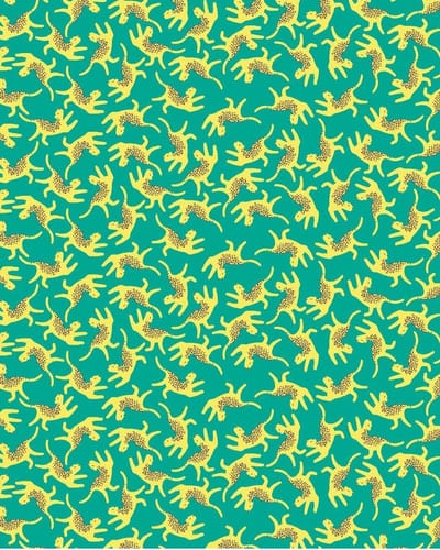 Decopatch papier Luipaard groen en geel FLUO