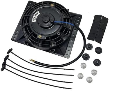 Radiator Koeler - Ventilator Set - Motor Koeling - Omkeerbare Motor - 10 Inch - Zwart