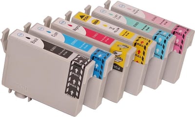 ABC huismerk set 6x inktcartridge geschikt voor Epson T0801-T0806 Stylus foto P50 PX650 PX660 PX700W PX710W PX720WD PX800FW R265 R285 RX560 RX595 RX685