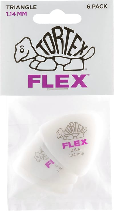 Jim Dunlop Tortex Flex - Plectrums - Triangle - 1,14 mm - Player's Pack 6 Stuks