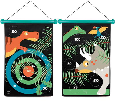 SCRATCH Magnetische Darts - Dinowereld (L) - 36X55Cm - 2-Zijdig - 5 Jaar