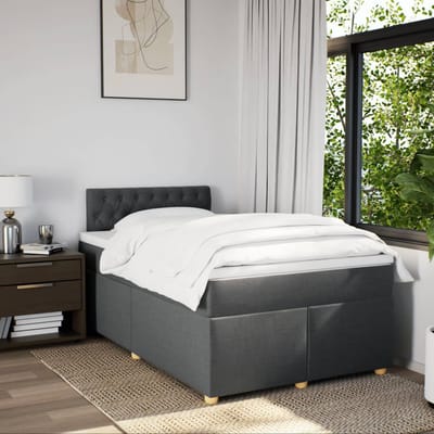 vidaXL - Boxspring - met - matras - stof - donkergrijs - 120x190 - cm