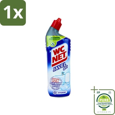 1 x WC Net - Toiletreiniger - Gel - Ocean Fresh - Gerecycled Materiaal - 750 ml - Toilet Schoonmaak - Toilet Reiniger - Wc Reiniger - Toilet Glans - Wc Gel
