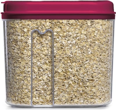 Plasticforte Voedselcontainer strooibus - transparant/roze - 1000 ml - kunststof - 15 x 8 x 14 cm - voorraadpotten