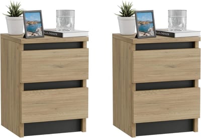 DailySupplies® Nachtkastje set van 2 - Nachtkastjes Industrieel - Kastje met Lades