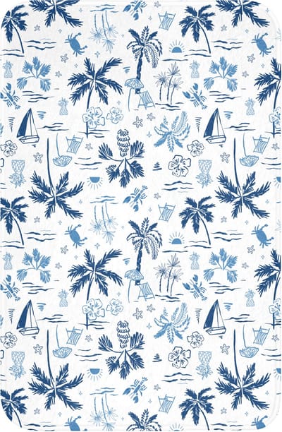 WC mat 40x60 cm - Antislip - Zee - Patroon - Blauw - Wit - Toiletmat - Vloermat - Douchemat - Toilet tapijt - Toiletmatten
