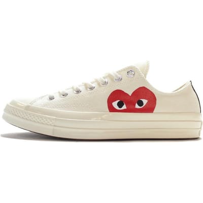 Comme des Garçons Play x Converse Chuck 70 Low Milk Unisex Sneakers Wit 150207C 37.5 white