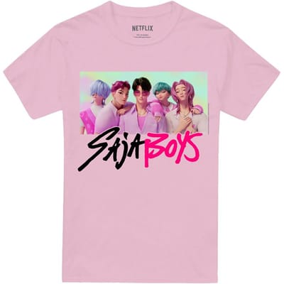 K-Pop Demon Hunters Unisex Volwassen Saja Jongens Fotolijst T-shirt (Lichtroze)