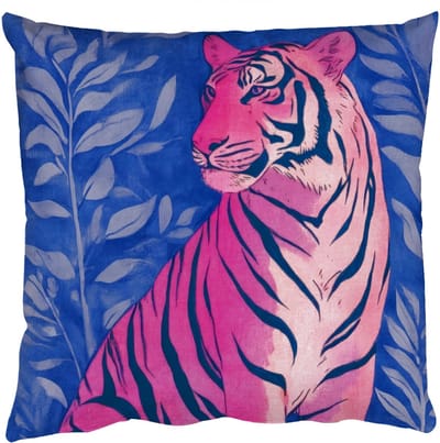 Sierkussens - Kussentjes Woonkamer - 50x50 cm - Tijger - Roze - Bladeren - Jungle