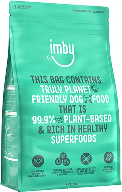 Imby Vegan Hondenvoer 5kg - Vegetarisch - Hypoallergeen en CO2-neutraal - Ovengebakken brokjes