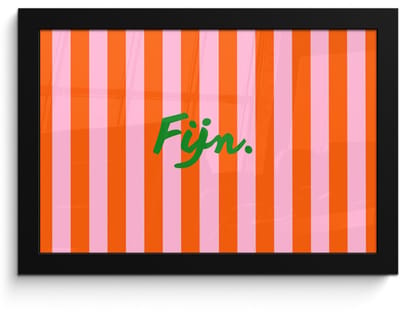 Poster in lijst - Fotolijst 30x20 cm - Posters - Patroon - Oranje - Fijn - Strepen - Posterlijst zwart - Decoratie - Wanddecoratie woonkamer - Muurdecoratie slaapkamer