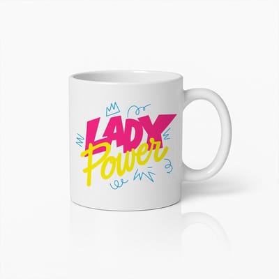 Empowerment Mok 330ml – “Lady Power” Gedurfde Feministische Koffiemok, Perfect Cadeau voor Sterke Vrouwen en Girlbosses