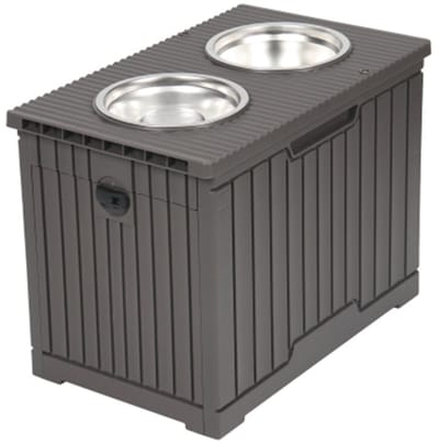 Topmast Dinnertafel voor honden - met 2 RVS kommen inclusief opbergruimte - Stevig ECO kunststof - Introductiekorting