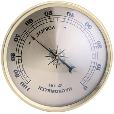Barometer, barometer, met gouden frame, 90 mm, thermometer, hygrometer, draadloze wekker om aan de muur te hangen, voor decoratie van ruimtes (hygrometer)