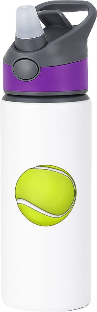 Hacebo® - Tennisbal waterfles met rietje paars - Tennis - Tennissers - Sport - balsport - raket - water fles - 650ML