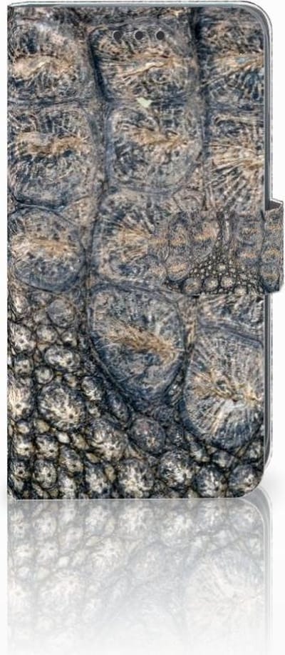 Apple iPhone Xr Telefoonhoesje met Pasjes Krokodillenprint