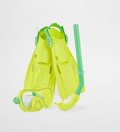 Sunnylife - Kids Swimtime Snorkelset Sea Seeker Ocean Medium - Kunststof - Geel