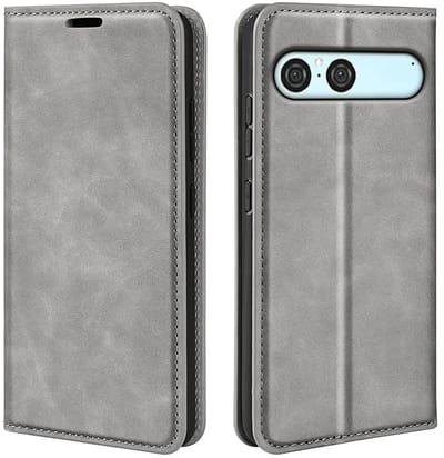 MobyDefend Hoesje - Geschikt voor Sony Xperia 10 VII - Luxe Wallet Bookcase (Magnetische Sluiting) - Grijs