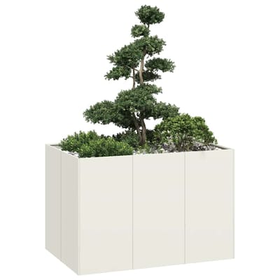 vidaXL - Plantenbak - 120x80x80 - cm - staal - wit