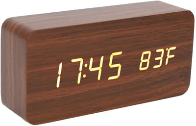 Dailygoody - LED-houten Digitale Wekker - Helderheid op 3 Niveaus - Ideaal voor Slaapkamer en Kantoor - Temperatuurweergave - Eenvoudig en Gestructure...