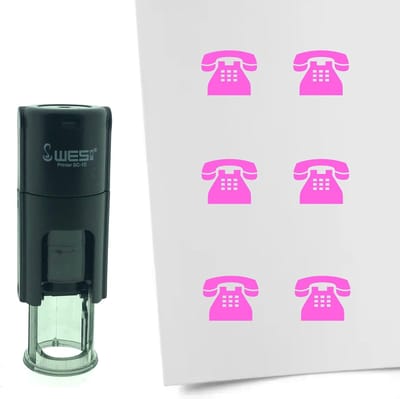 CombiCraft Stempel Telefoon 10mm rond - Roze inkt