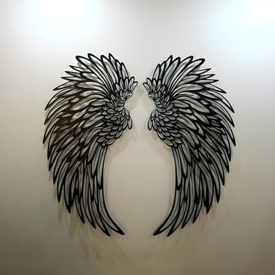 1 Paar Metalen Muurdecoratie Engelenvleugels met LED-verlichting voor Woonkamer Type 5