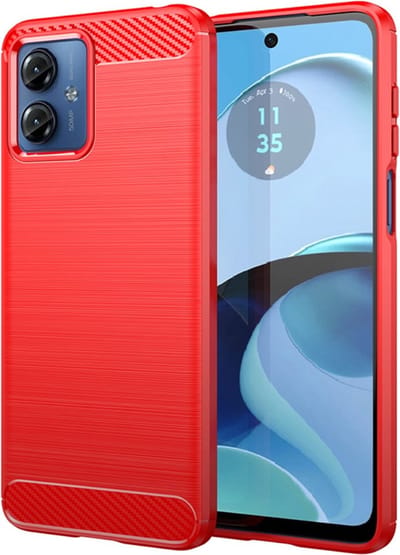Coverup Hoesje - Geschikt voor Motorola Moto G14 Hoesje - Coverup Armor Brushed TPU Back Cover - Rood