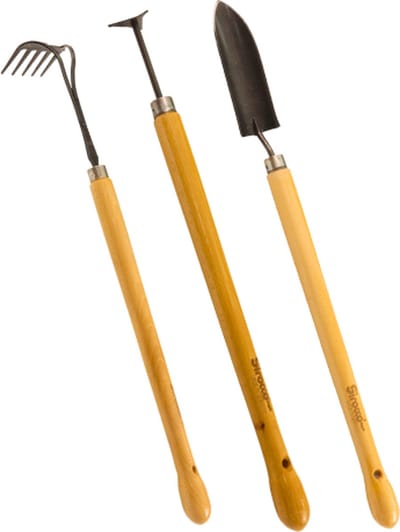 Sirocco - AANBIEDING - Plantenschep & Hark & Voegenmes - Handgesmeed - Beukenhouten 48cm - Duitse Kwaliteit - Gehard Staal