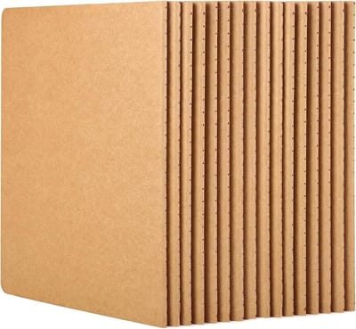 Notitieboek A5 Gelinieerd - 16 Stuks Kraft Notitieboek voor Schrijven - Zacht Kaft, 100GSM Papier, Ideaal voor Notities en Dagboek