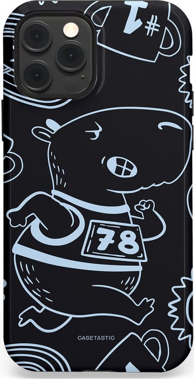 Casetastic Hoesje Geschikt voor Apple iPhone 12/12 Pro Magsafe - Stijlvolle Beschermende Duo-layer Case - Capibara kampioen